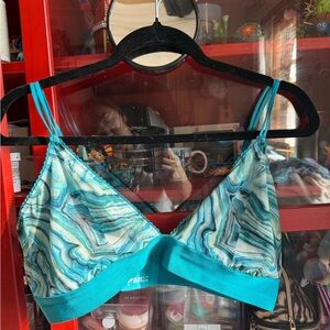 Blue Patterned Women's Bralette